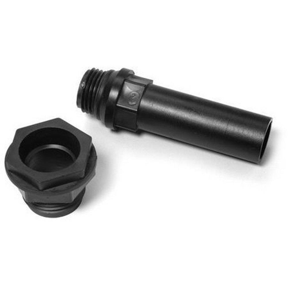 PPS Packaging Black 2-1/2 x 5-3/4 x 3-3/4 in. Cooler Drain with Overflow Nylon Pipe 
