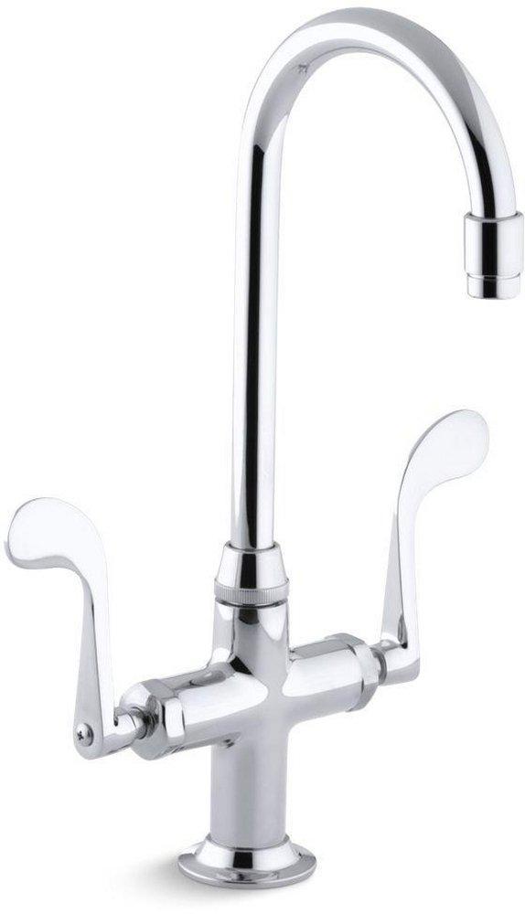 KOHLER Polished Chrome Two Wristblade Handle Bar Faucet 