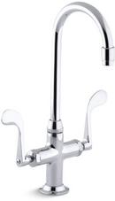 Two Wristblade Handle Bar Faucet in Polished Chrome