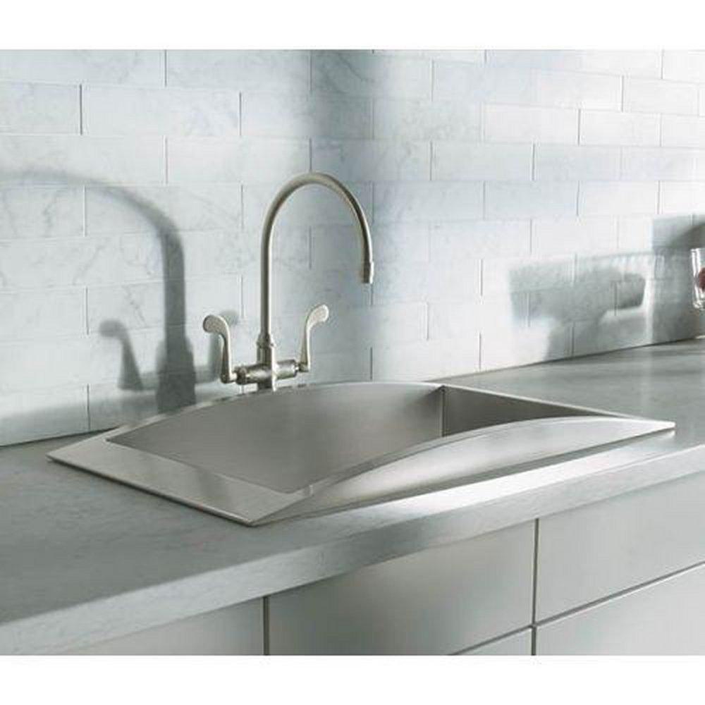 KOHLER Polished Chrome Two Handle Kitchen Faucet 