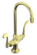 Two Handle Kitchen Faucet in Vibrant Polished Brass