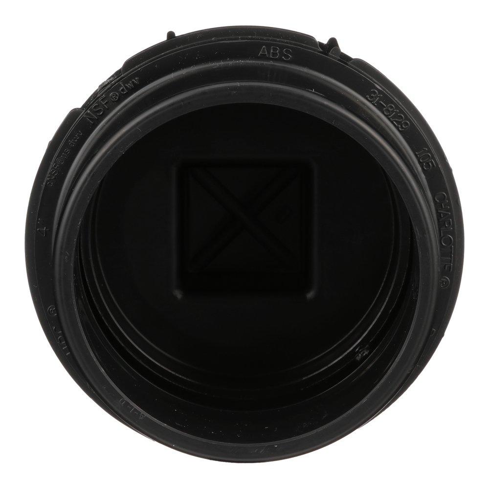 Black ABS DWV Fitting Cleanout Adapter with Plug 