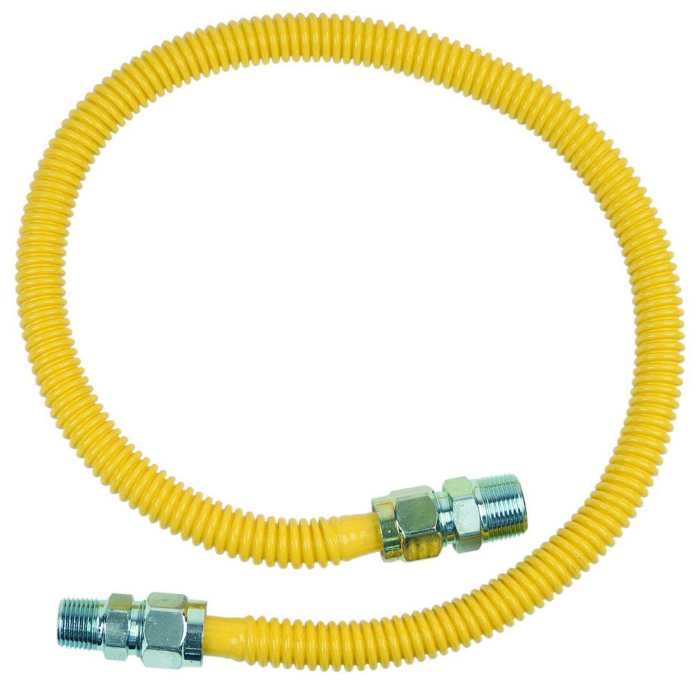 BrassCraft Yellow 3/4 x 1/2 in. MIP Gas Appliance Connector in Yellow 