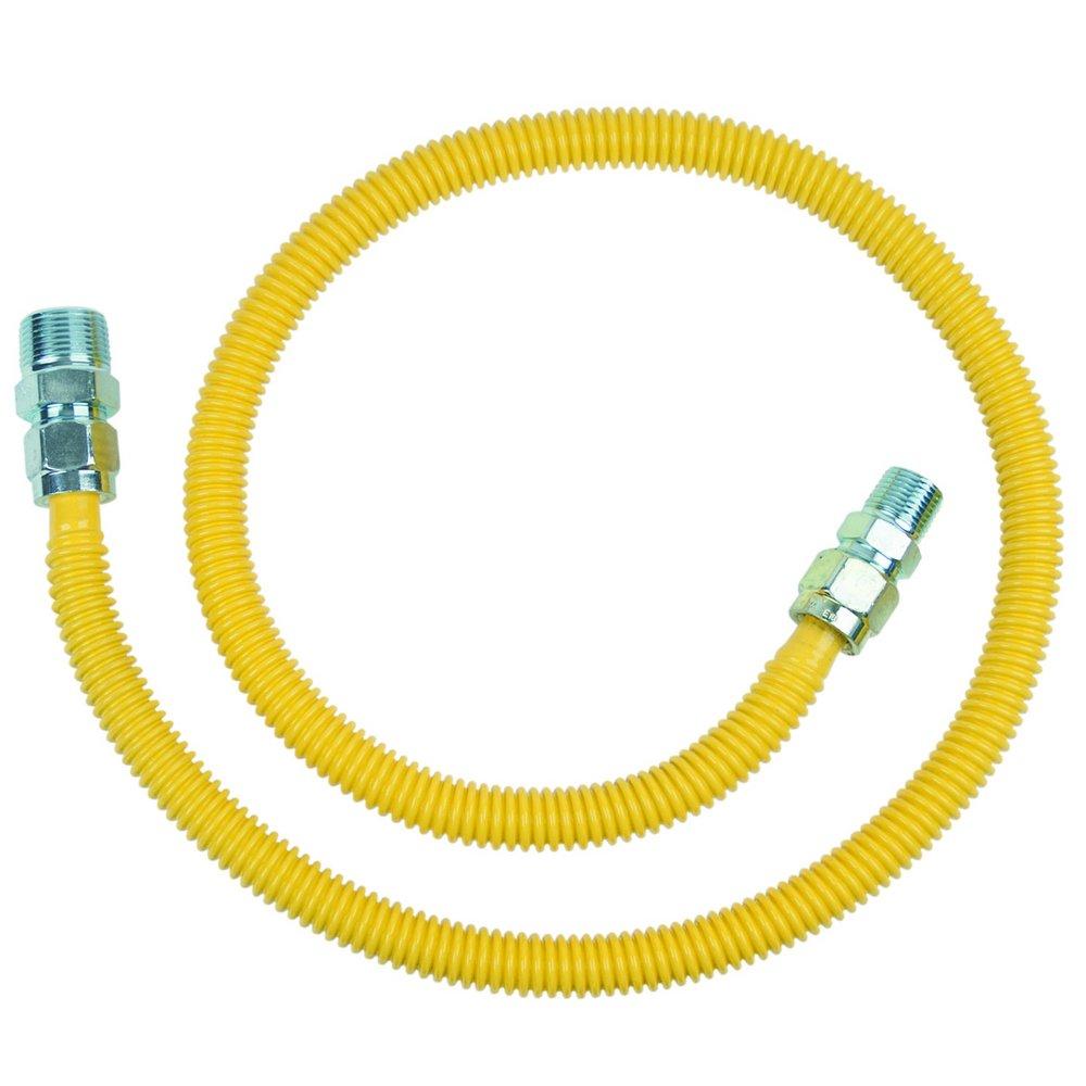 BrassCraft Yellow 3/4 x 1/2 in. MIP Gas Appliance Connector in Yellow 