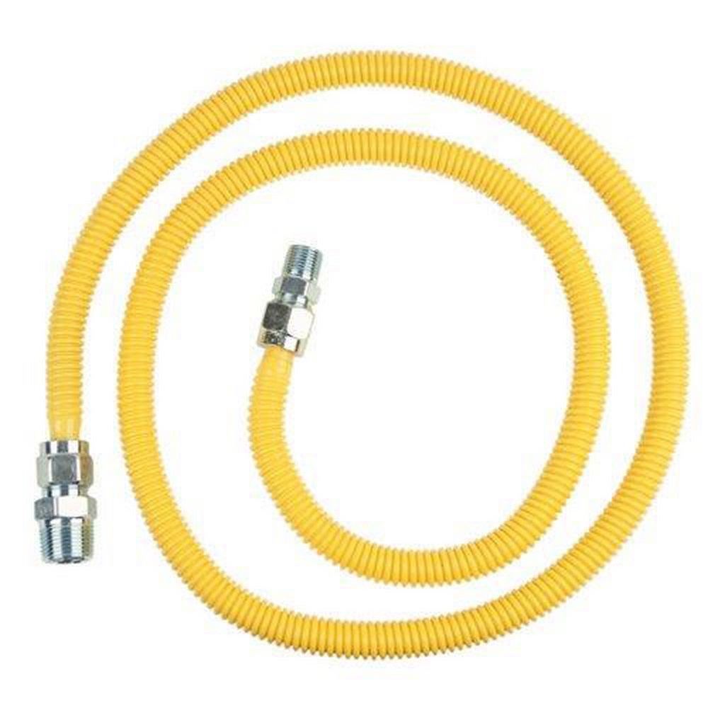 BrassCraft Yellow 3/4 x 1/2 in. MIP Gas Appliance Connector in Yellow 