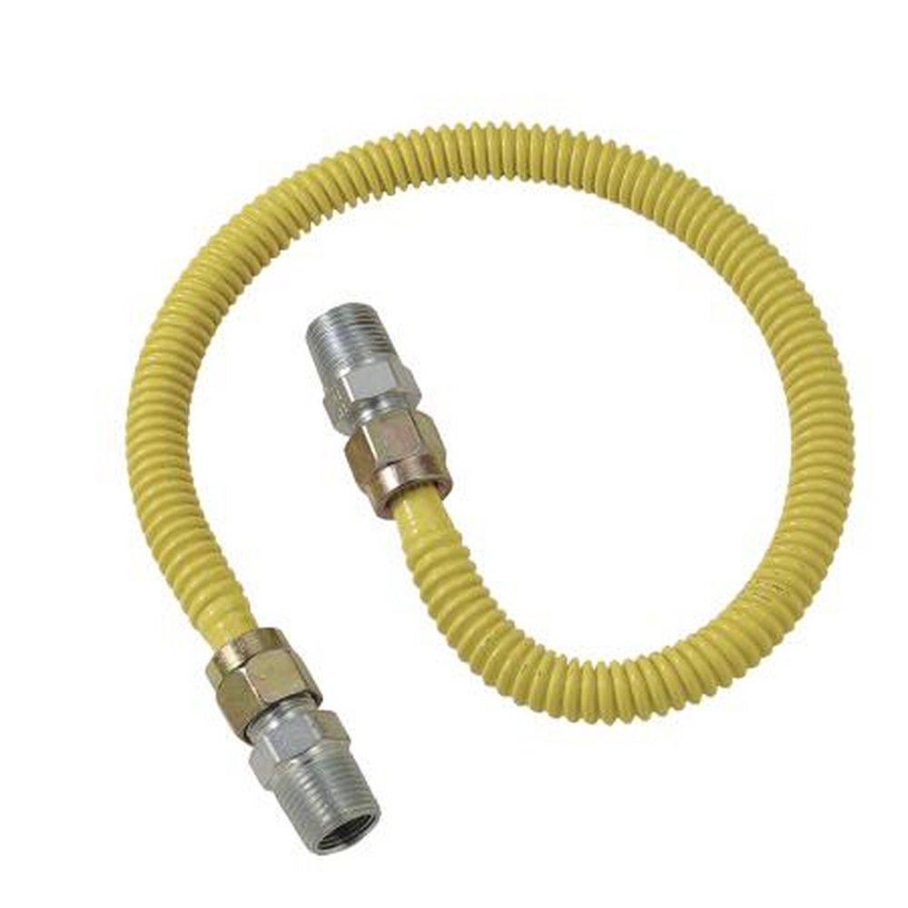 BrassCraft Yellow 1/2 in. MIP Gas Appliance Connector in Yellow 