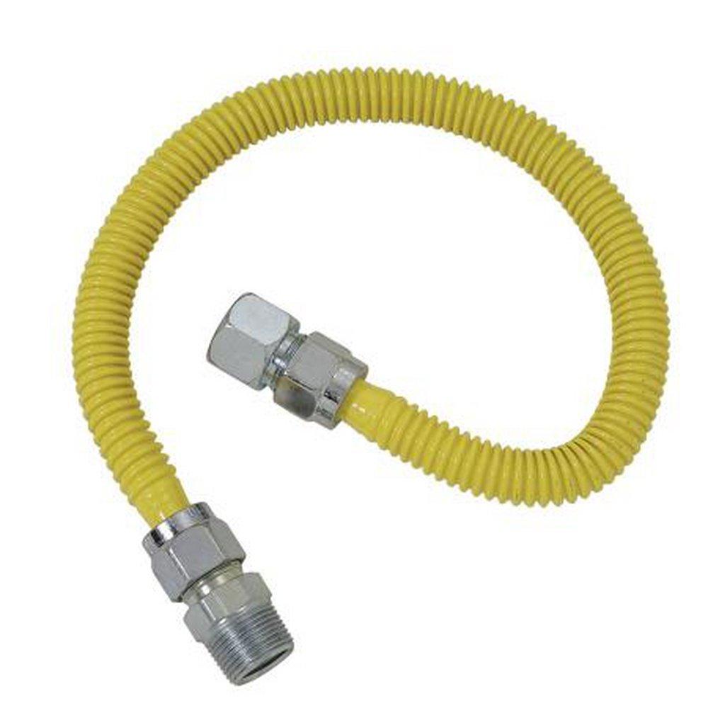 BrassCraft Yellow 1/2 in. MIP Gas Appliance Connector in Yellow 