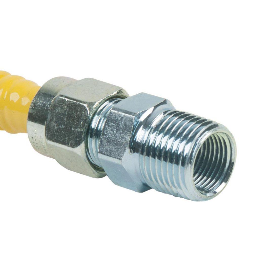 BrassCraft Yellow 1/2 in. MIP x FIP Gas Appliance Connector in Yellow 