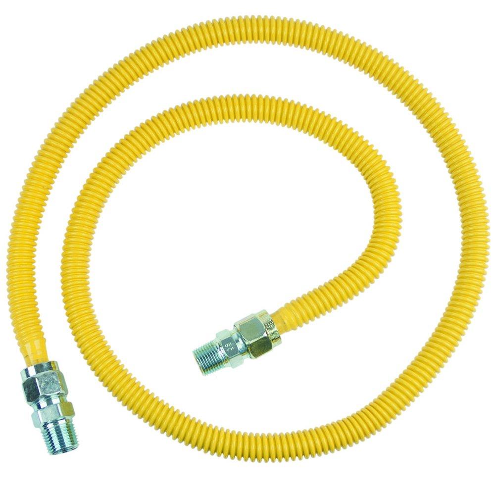 BrassCraft Yellow 1/2 in. MIP Gas Appliance Connector in Yellow 