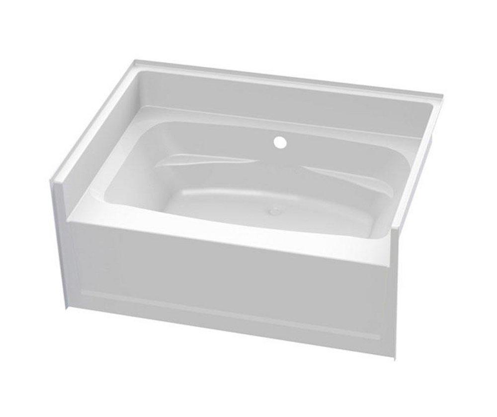Aquatic White 60 x 43-1/4 in. Soaker Alcove Bathtub Center Drain 