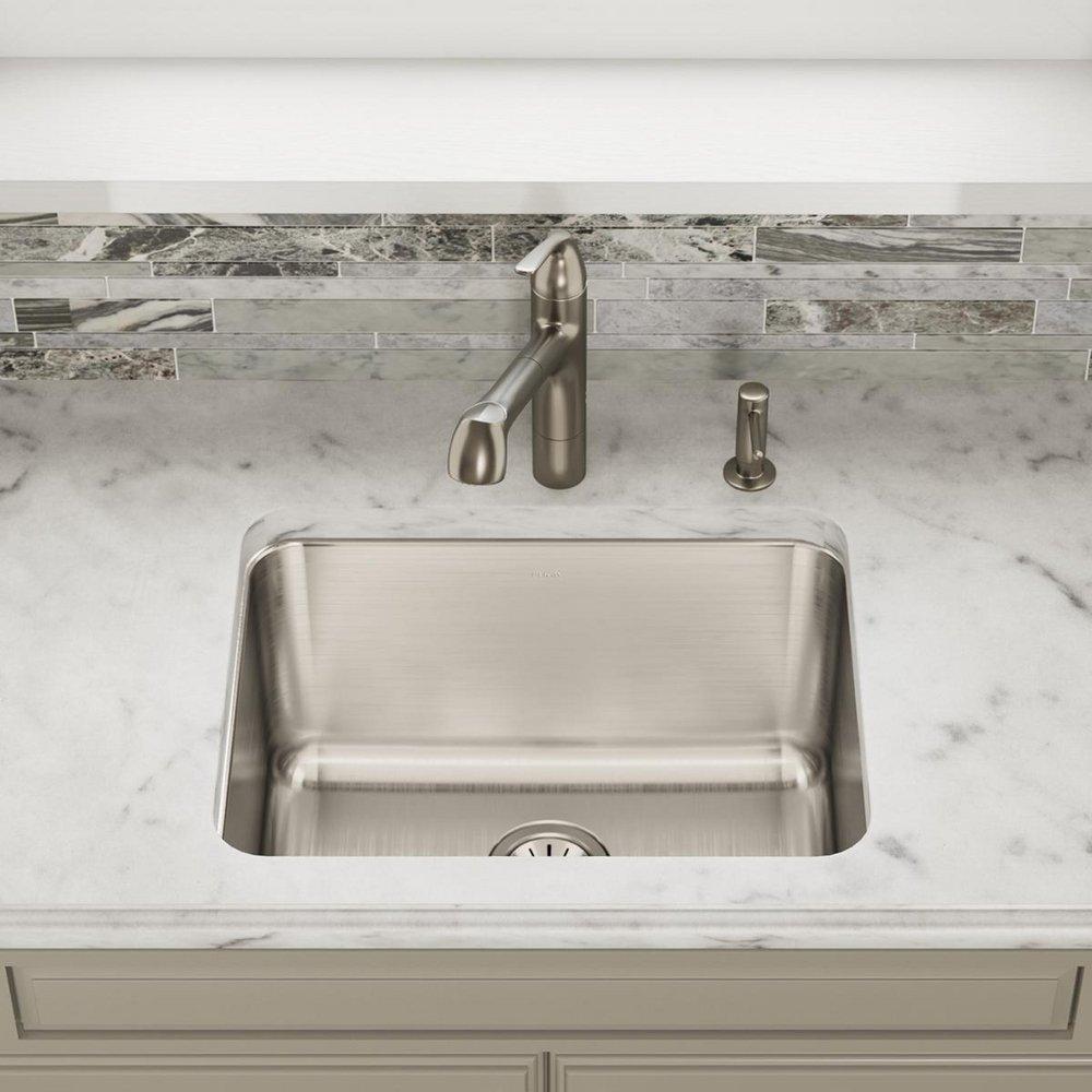 Elkay Lustrous Satin 23-1/2 x 18-1/4 in. No Hole Stainless Steel Single Bowl Undermount Kitchen Sink 