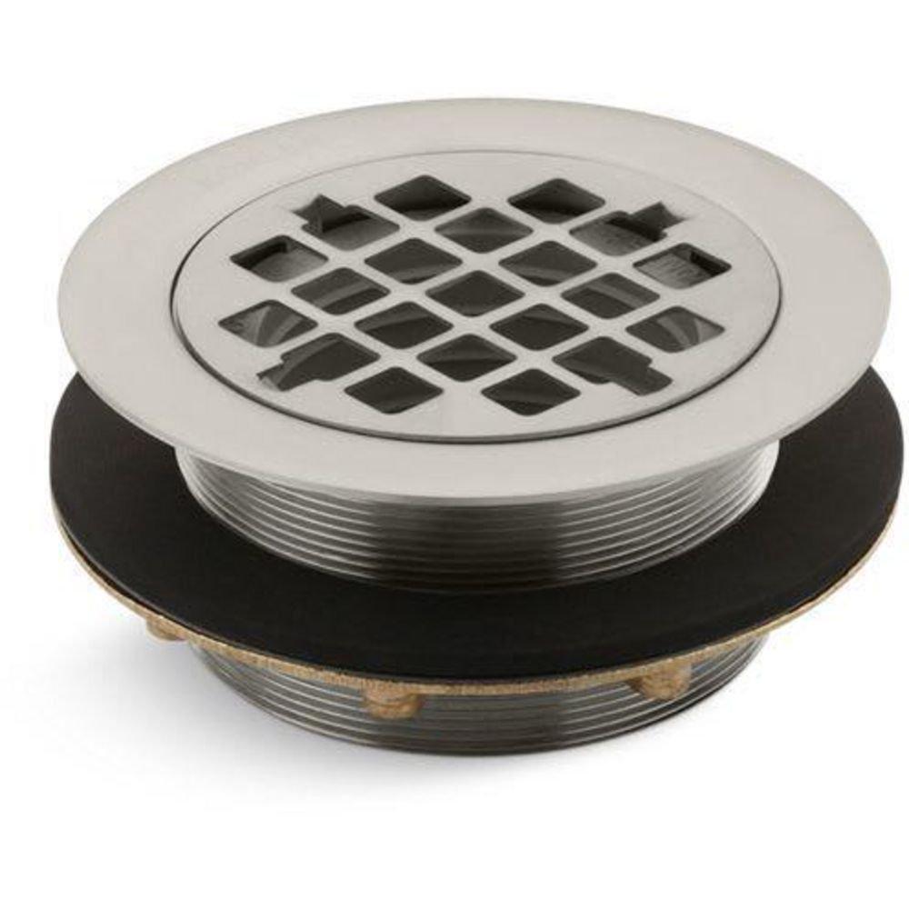 KOHLER Brushed Nickel 2 in. Brass Shower Drain with 4-1/2 in. Grate 