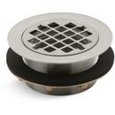 KOHLER Brushed Nickel 2 in. Brass Shower Drain with 4-1/2 in. Grate 