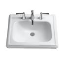 22-1/2 x 18-3/4 in. 3 Hole 1-Bowl Self-rimming Vitreous China Rectangular Bathroom Sink in Cotton White
