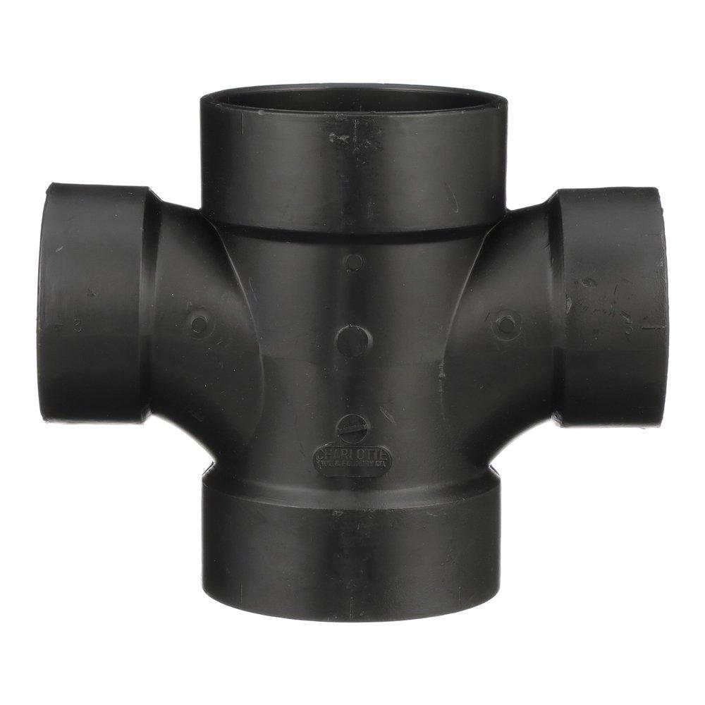 Black ABS DWV Double Sanitary Tee 