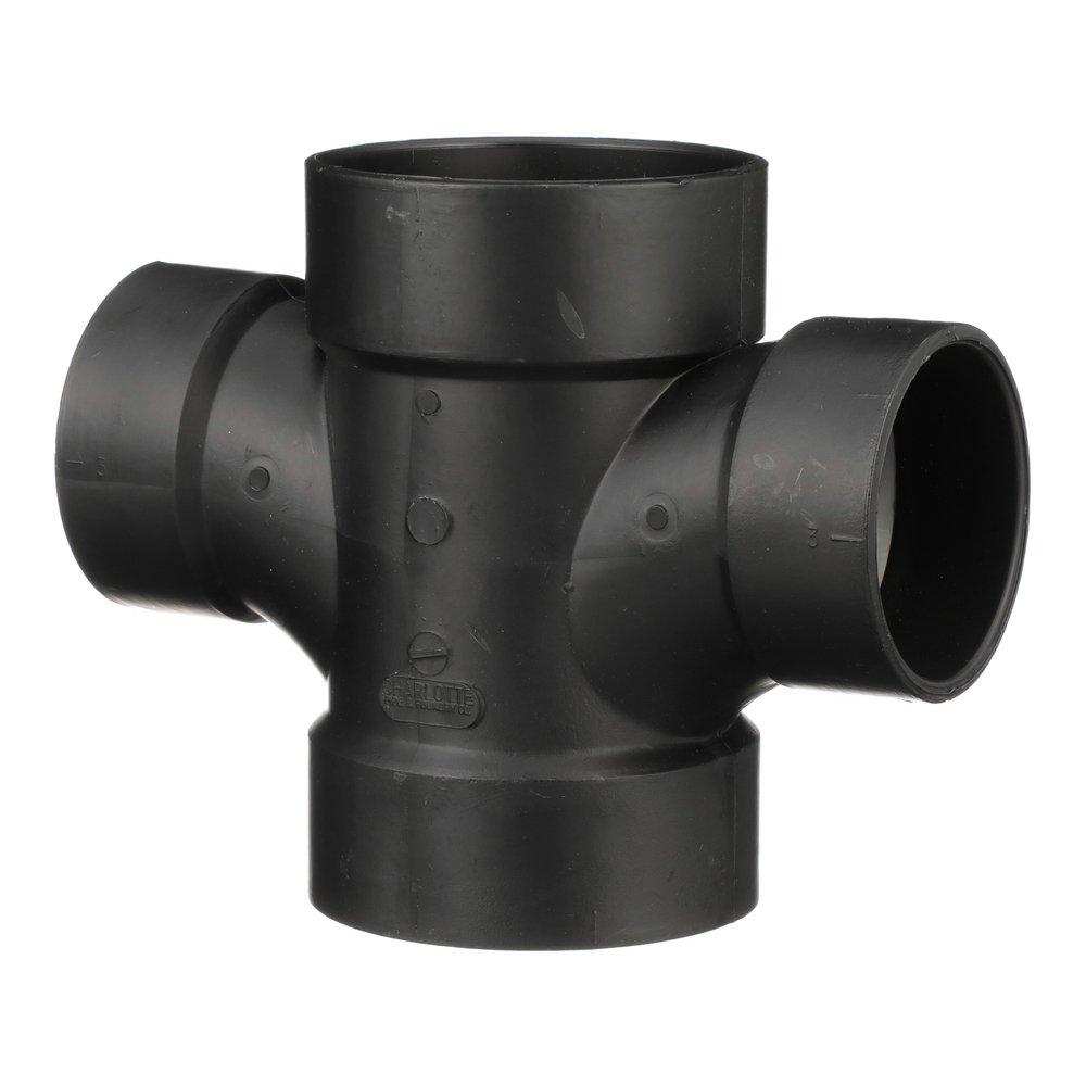 Black ABS DWV Double Sanitary Tee 