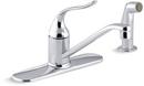 KOHLER Polished Chrome Single Handle Kitchen Faucet with Side Spray 