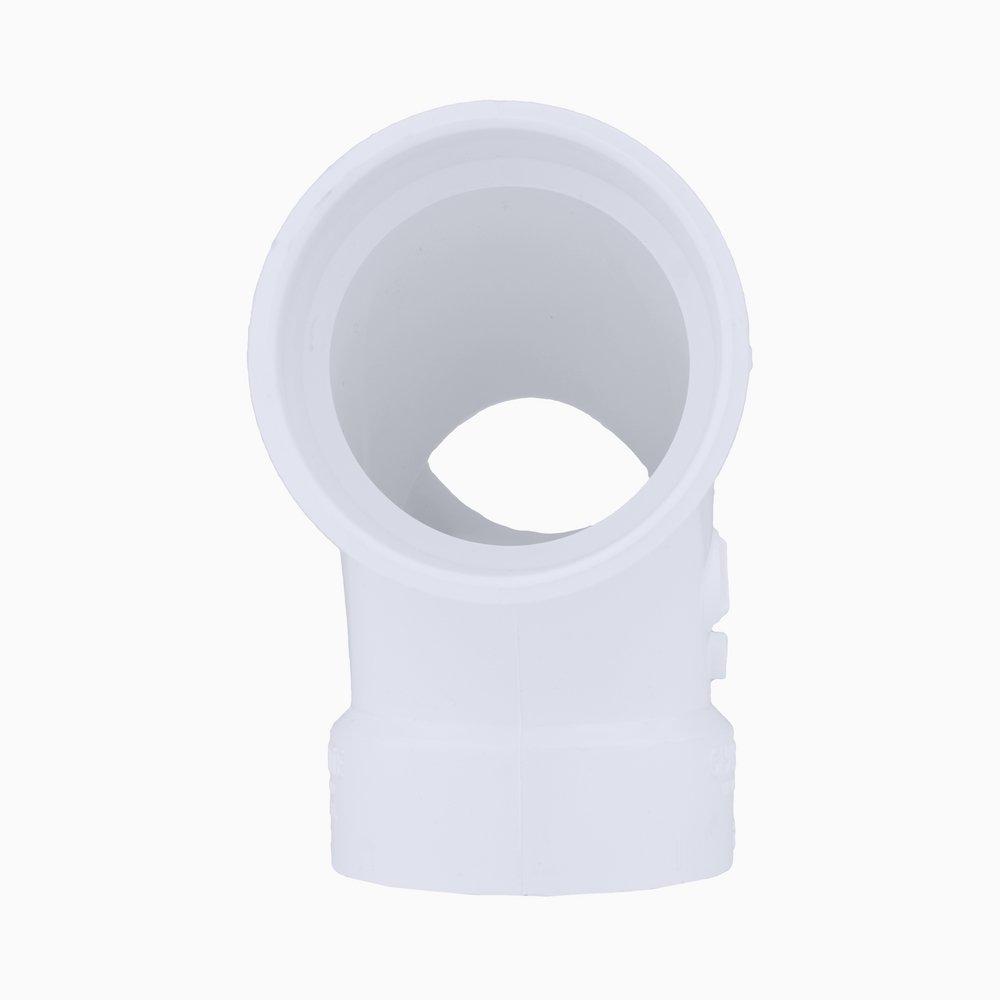 White PVC DWV 90&deg; Double Elbow 