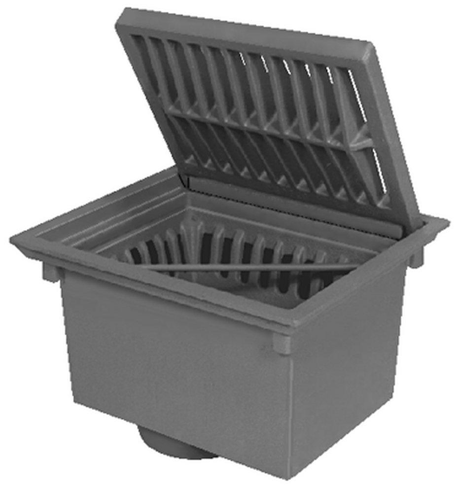 Jay R. Smith Threaded Cast Iron Medium Duty Floor Drain with 12-1/4 in. Square Grate 