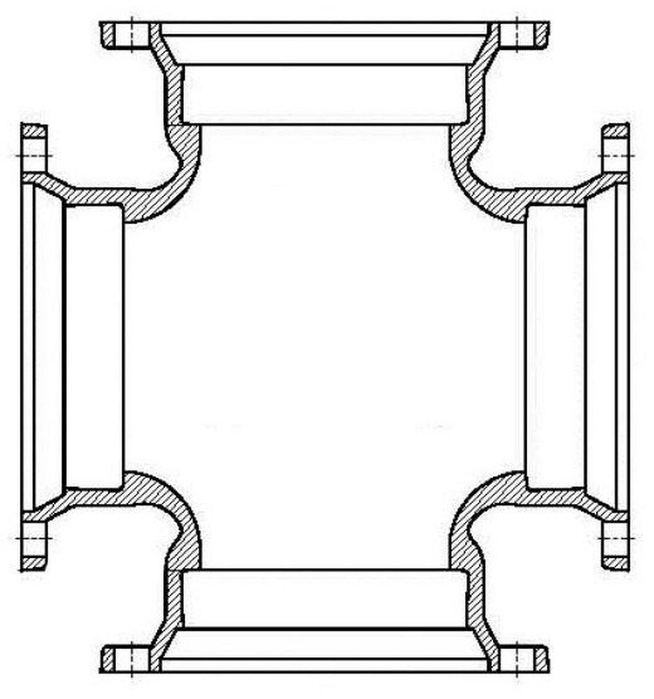 Tyler Union Mechanical Joint Ductile Iron C153 Short Body Cross (Less Accessories) 