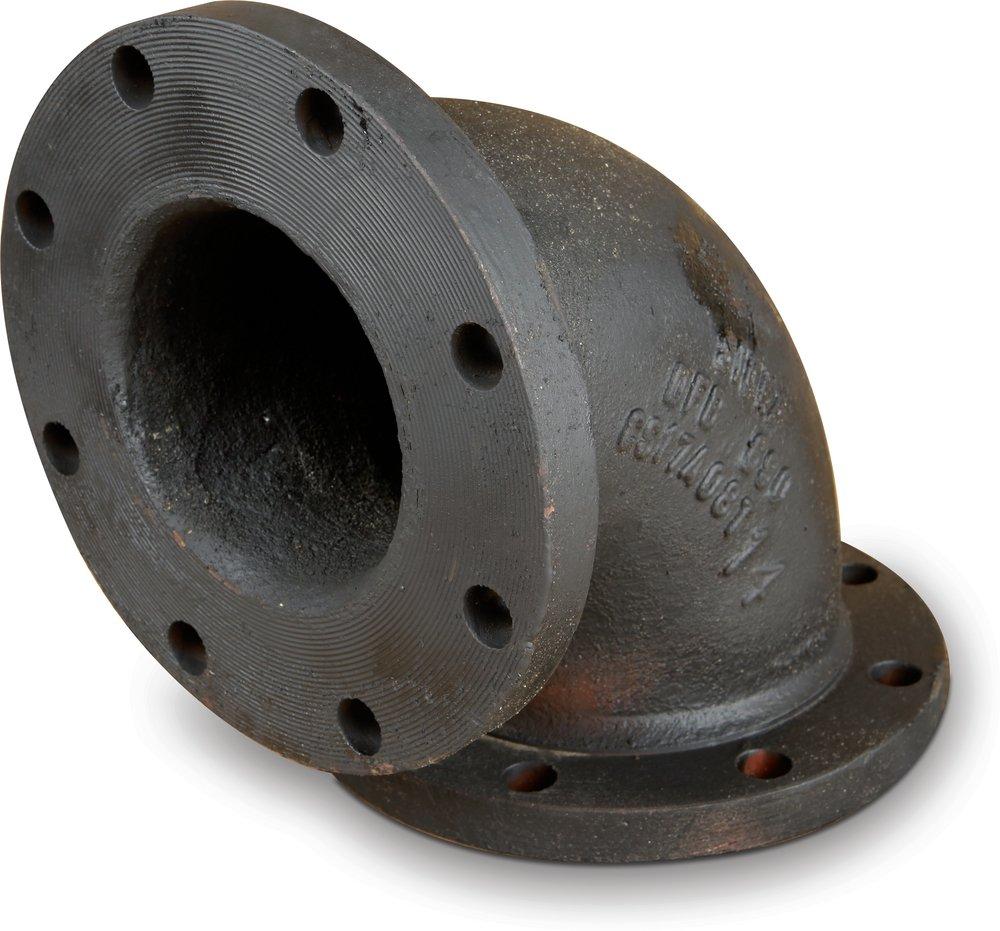 Tyler Union Flanged Reducing Epoxy Ductile Iron C110 Full Body 90 Degree Bend 