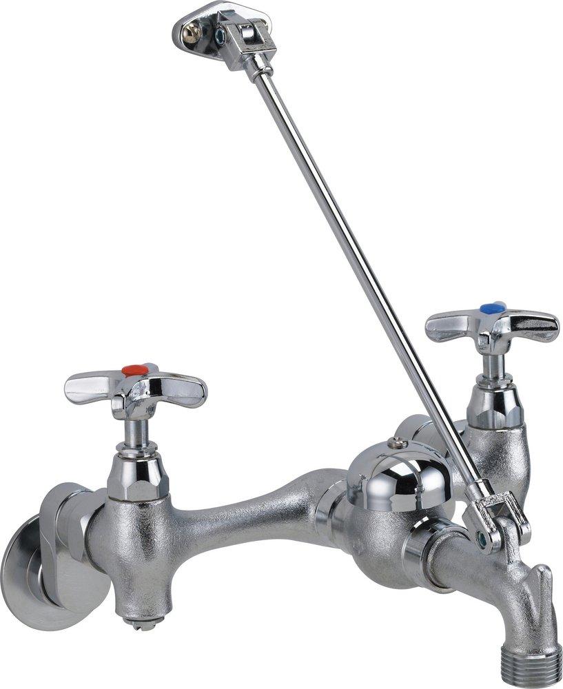 Delta Faucet Rough Chrome Two Handle Cross Wall Mount Service Faucet 
