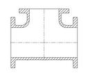 Tyler Union Mechanical Joint x Mechanical Joint x Flanged Epoxy AWWA Ductile Iron C153 Short Body Tee 