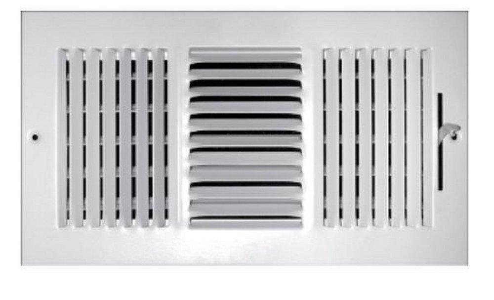 T.A. Industries White 6 in. Residential Ceiling & Sidewall Register in White 2-way Steel 