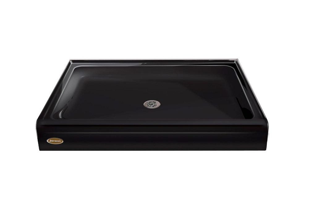 JACUZZI&reg; Black 48 x 34 in. Rectangle Shower Base with Center Drain 