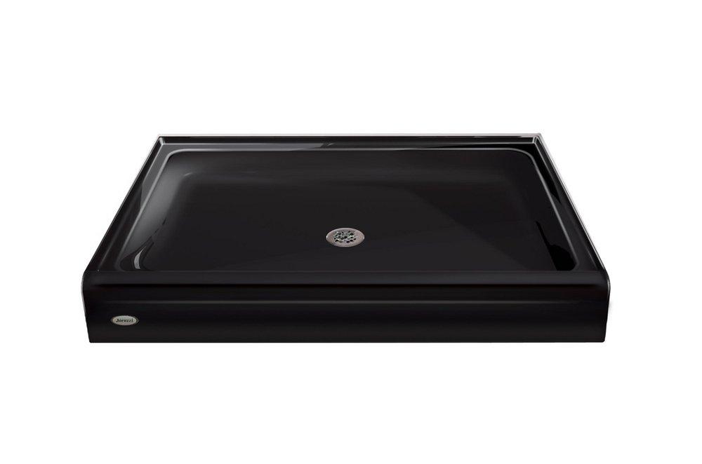 JACUZZI&reg; Black 48 x 34 in. Rectangle Shower Base with Center Drain 