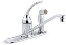 1.5 gpm Single Loop Handle Deckmount Kitchen Sink Faucet Swing Spout 3/8 in. Flexible Connection in Polished Chrome