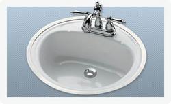 19 in. Drop-in Oval Steel Bathroom Sink in White