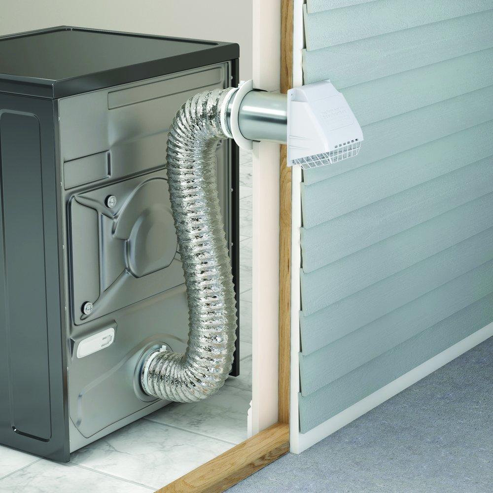 Deflecto White 4 in. x 8 ft. Dryer Venting Kit 
