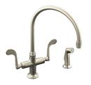 KOHLER Vibrant&reg; Brushed Nickel Two Handle Kitchen Faucet 