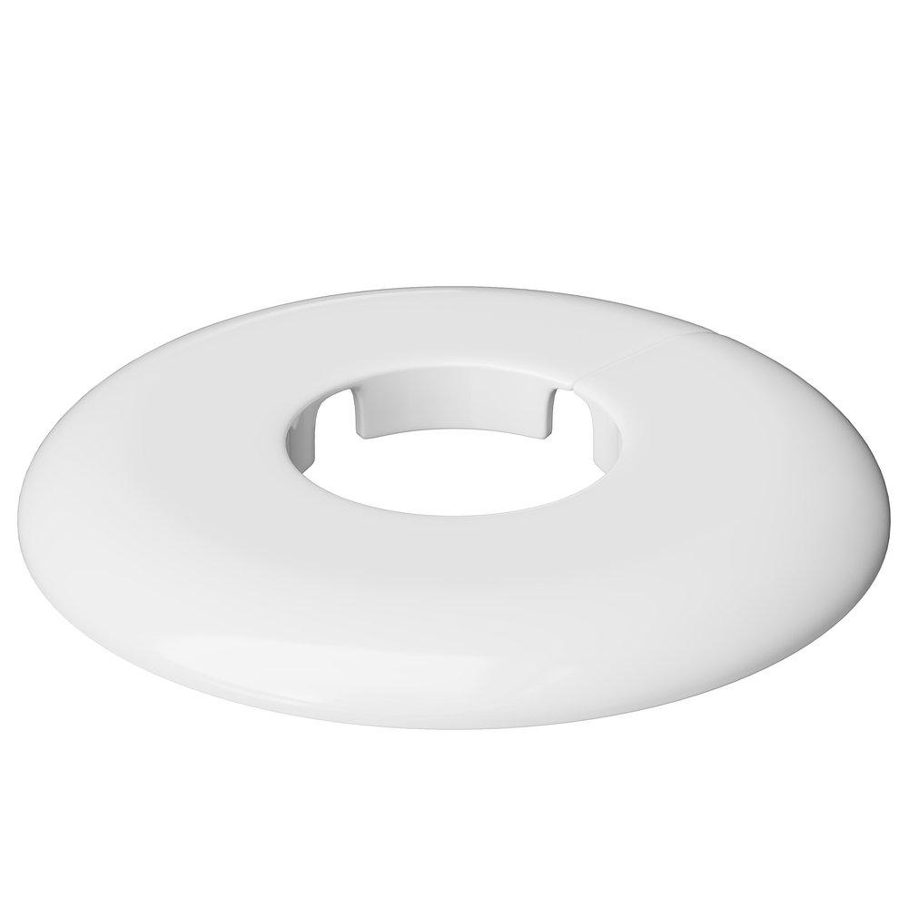 PROFLO&reg; White 1-1/2 in. IPS Shallow Plastic Split Escutcheon 