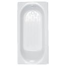 Oval Rectangular Bathtub with Right Drain with End Drain in Linen