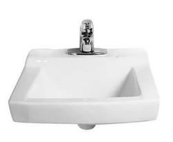 18-1/2 in. Wall Mount Rectangular Vitreous China Bathroom Sink in White