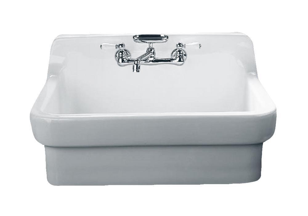 American Standard White 30 x 22 in. 2 Hole Fireclay Single Bowl Drop-in Kitchen Sink 