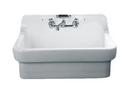 30 x 22 in. 2 Hole Vitreous Chine Single Bowl Wall Mount Kitchen Sink in White