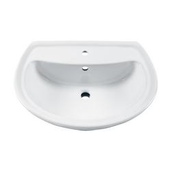 24-1/2 in. Oval Vitreous China Pedestal Bathroom Sink in White