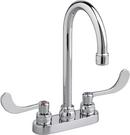 Centerset Lavatory Faucet with Pop-Up Drain and Double Wristblade Handle in Polished Chrome