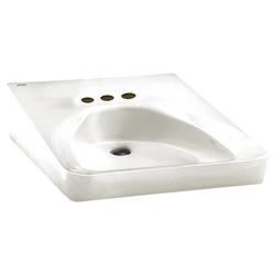 20 in. Wall Mount Rectangular Vitreous China Bathroom Sink in White