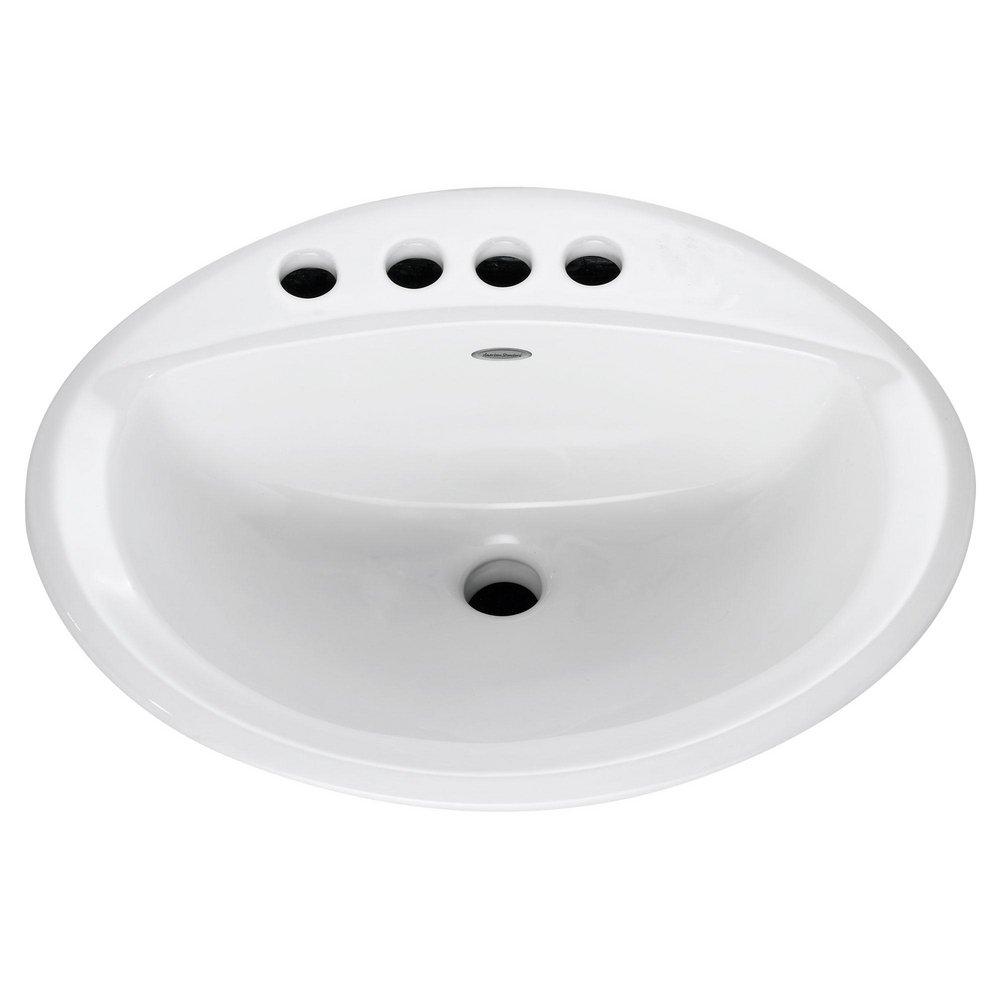American Standard White 21 X 18 4 Hole 4 Centerset Vitreous China Self-Rimming OVAL Lavatory *AQUALY 