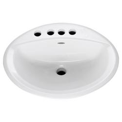 21 X 18 4 Hole 4 Centerset Vitreous China Self-Rimming OVAL Lavatory *AQUALY