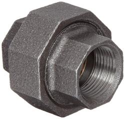 1/2 in. 150# Ground Joint Iron and Brass Black Malleable Union