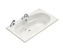 KOHLER White 72 x 42 in. Whirlpool Drop-In Bathtub with Reversible Drain 