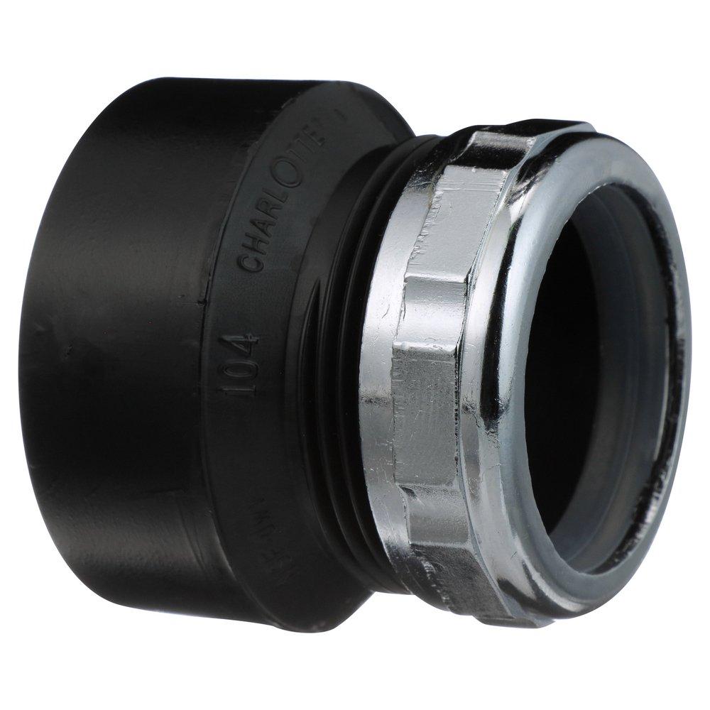 Black ABS DWV Slip Joint Female Trap Adapter with Washer & Chrome Nut 