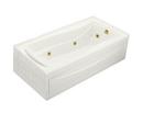 KOHLER White 72 x 36 in. 3-Wall Alcove Acrylic Rectangular Bathtub with Integral Apron, Right Hand Drain and Heater 