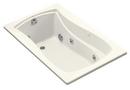 60 x 36 in. 3 Wall Alcove Acrylic Rectangular Bathtub with Integral Flange, Left Hand Drain and Heater in Biscuit