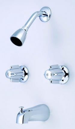 Two Handle Single Function Bathtub & Shower Faucet in Polished Chrome
